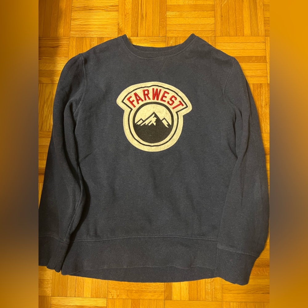Far West Navy Sweatshirt with Logo Patch